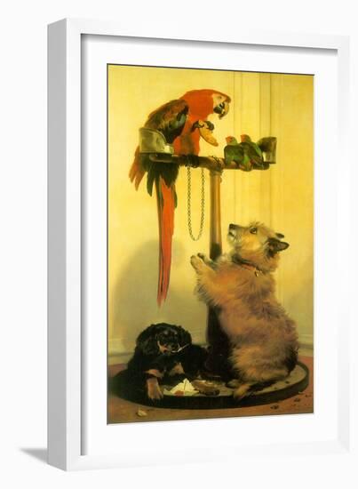 Islay and Tilco with a Macaw and Two Love-Birds, 1839-null-Framed Giclee Print