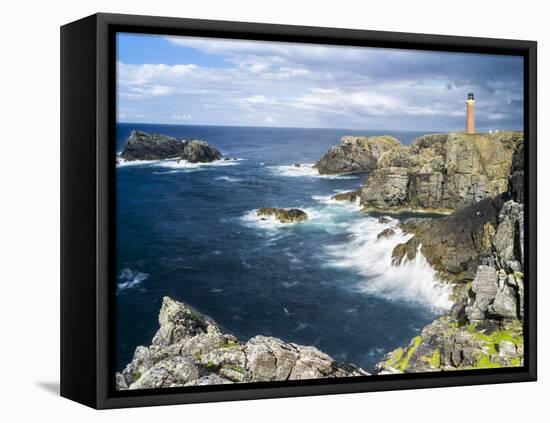 Isle of Lewis, Coast and Lighthouse at the Butt of Lewis. Scotland-Martin Zwick-Framed Premier Image Canvas