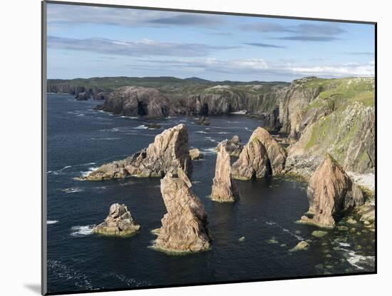 Isle of Lewis, the Cliffs and Sea Stacks Near Mangersta, Uig. Scotland-Martin Zwick-Mounted Photographic Print