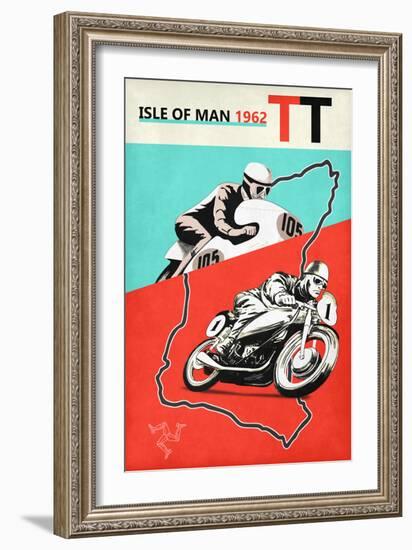 Isle Of Man TT 1962-Mark Rogan-Framed Art Print