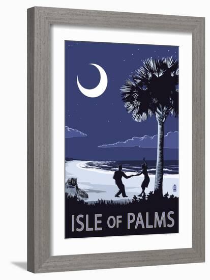 Isle of Palms, South Carolina - Dancers on Beach-Lantern Press-Framed Art Print