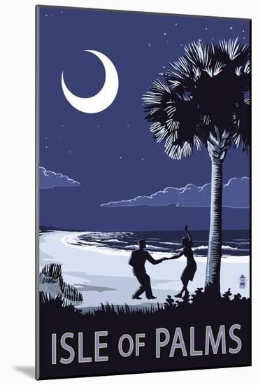 Isle of Palms, South Carolina - Dancers on Beach-Lantern Press-Mounted Art Print