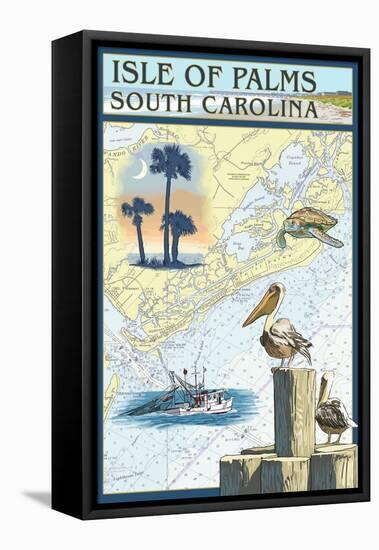 Isle of Palms, South Carolina - Nautical Chart-Lantern Press-Framed Stretched Canvas