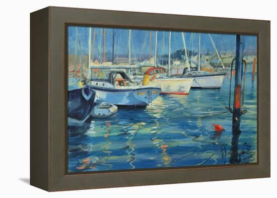 Isle of Wight - Yacht Reflections, 2010-Jennifer Wright-Framed Premier Image Canvas