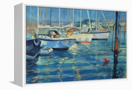 Isle of Wight - Yacht Reflections, 2010-Jennifer Wright-Framed Premier Image Canvas