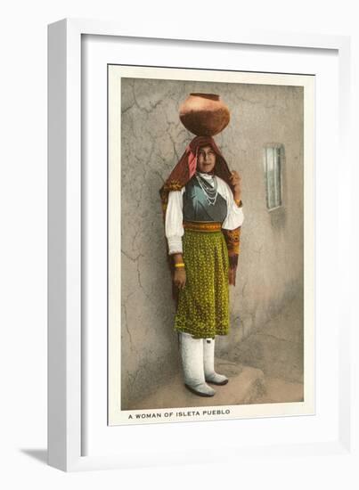 Isleta Pueblo Woman, New Mexico-null-Framed Art Print