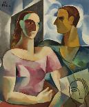 Surrealist Composition With Two Characters, c.1927-1928-Ismael Nery-Framed Giclee Print