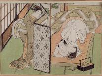 Young Man at a Gate as a Mitate of the Kabuki Play Women's Version of Potted Tree, 1770-1775-Isoda Koryusai-Giclee Print