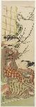 A 'Shunga' (Erotic) Print: Lovers Being Observed by a Maid from Behind a Screen-Isoda Koryusai-Giclee Print