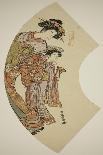 A 'Shunga' (Erotic) Print: Lovers Being Observed by a Maid from Behind a Screen-Isoda Koryusai-Giclee Print