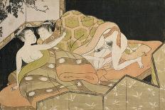 The Courtesan Hanaogi of the Ogiya and Her Attendant, C.1777-78-Isoda Koryusai-Giclee Print