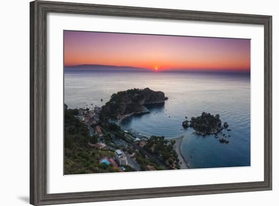 Isola Bella Beach and Isola Bella Island at Sunrise-Matthew Williams-Ellis-Framed Photographic Print