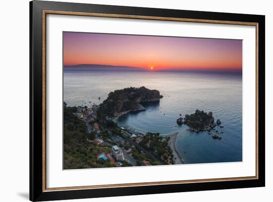 Isola Bella Beach and Isola Bella Island at Sunrise-Matthew Williams-Ellis-Framed Photographic Print
