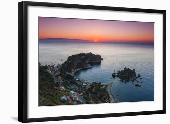 Isola Bella Beach and Isola Bella Island at Sunrise-Matthew Williams-Ellis-Framed Photographic Print