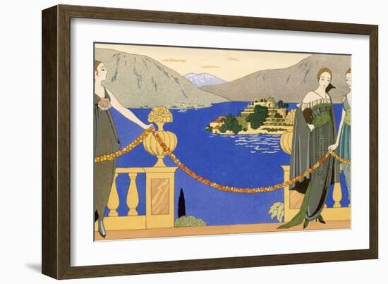 Isola Bella, Evening Dresses Designed by Redfern, Plate 57 from 'Gazette Du Bon Ton', June 1914-Georges Barbier-Framed Giclee Print