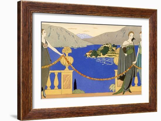 Isola Bella, Evening Dresses Designed by Redfern, Plate 57 from 'Gazette Du Bon Ton', June 1914-Georges Barbier-Framed Giclee Print