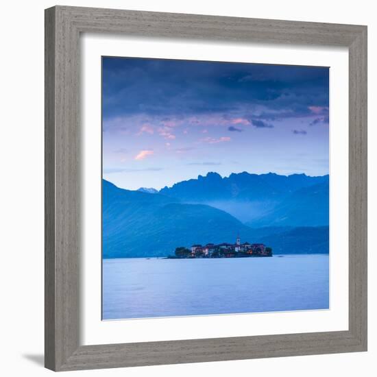 Isola Dei Pescatori (Fishermen's Islands) Illuminated at Dusk, Borromean Islands, Lake Maggiore-Doug Pearson-Framed Photographic Print