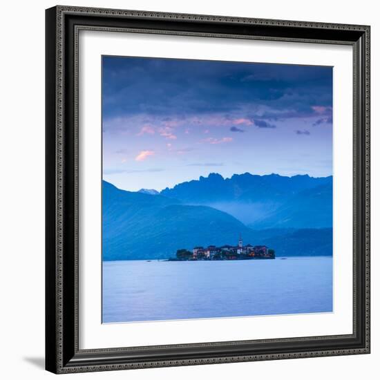 Isola Dei Pescatori (Fishermen's Islands) Illuminated at Dusk, Borromean Islands, Lake Maggiore-Doug Pearson-Framed Photographic Print