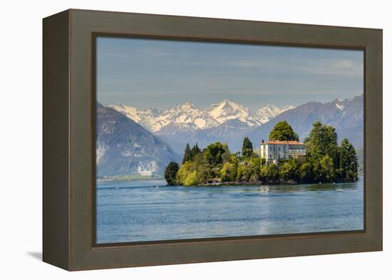 Isola Madre with Snowy Alps Behind, Lake Maggiore, Piedmont, Italy-Stefano Politi Markovina-Framed Premier Image Canvas