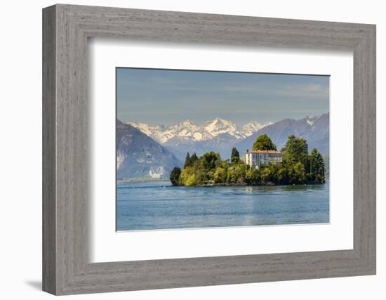 Isola Madre with Snowy Alps Behind, Lake Maggiore, Piedmont, Italy-Stefano Politi Markovina-Framed Photographic Print