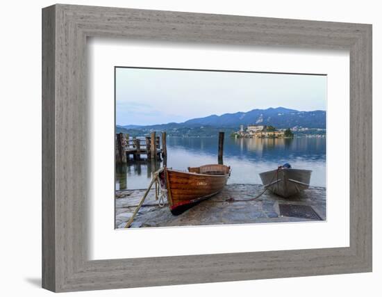 Isola San Giulio. San Giulio Island. Lake Orta. Piedmont, Italy-Tom Norring-Framed Photographic Print