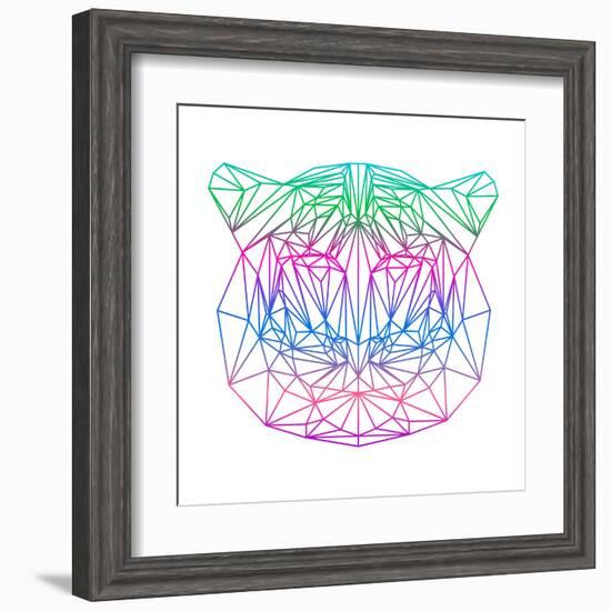 Isolated Polygonal Abstract Tiger Silhouette Drawn in One Continuous Line-vanillamilk-Framed Art Print