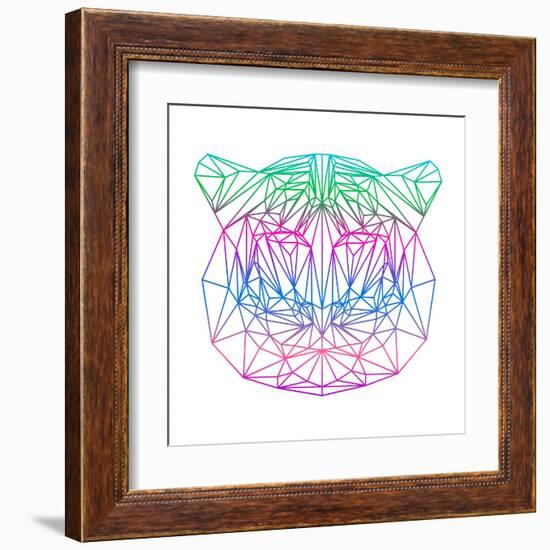 Isolated Polygonal Abstract Tiger Silhouette Drawn in One Continuous Line-vanillamilk-Framed Art Print