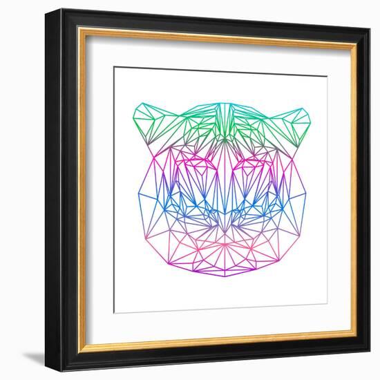 Isolated Polygonal Abstract Tiger Silhouette Drawn in One Continuous Line-vanillamilk-Framed Art Print