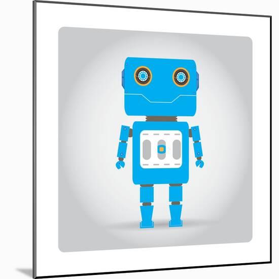 Isolated Robot Toy on White, Illustration-Lar-Mounted Art Print