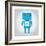 Isolated Robot Toy on White, Illustration-Lar-Framed Art Print