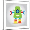 Isolated Robot Toy on White, Illustration-Lar-Mounted Art Print