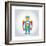 Isolated Robot Toy on White, Illustration-Lar-Framed Art Print