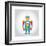 Isolated Robot Toy on White, Illustration-Lar-Framed Art Print