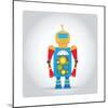 Isolated Robot Toy on White, Illustration-Lar-Mounted Art Print