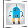 Isolated Robot Toy on White, Illustration-Lar-Mounted Art Print