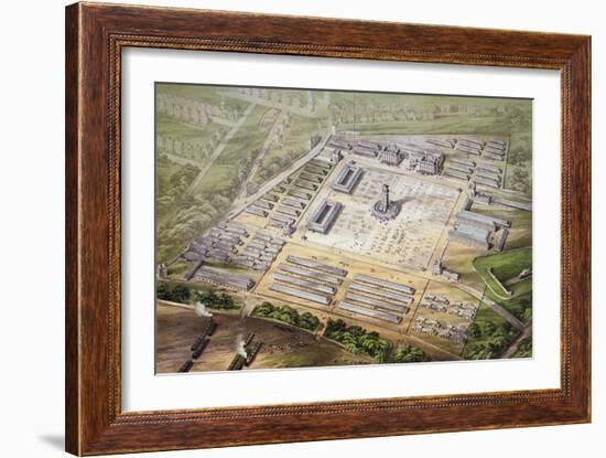 Isometric View of the New Metropolitan Cattle Market, 1855-null-Framed Giclee Print