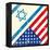 Israel And American Grunge Flag-TINTIN75-Framed Stretched Canvas