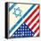 Israel And American Grunge Flag-TINTIN75-Framed Stretched Canvas