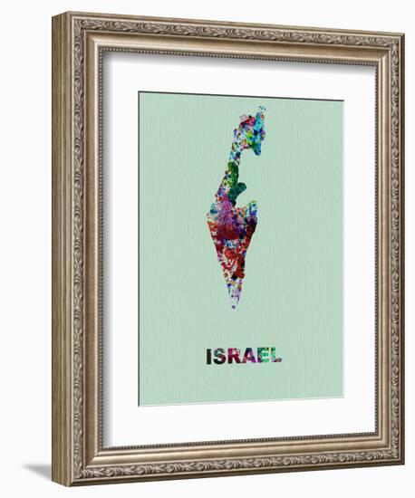 Israel Color Splatter Map-NaxArt-Framed Art Print