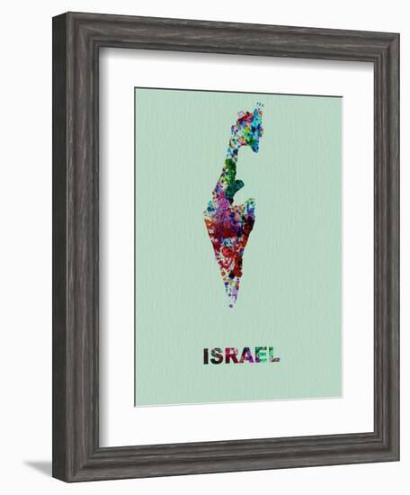 Israel Color Splatter Map-NaxArt-Framed Art Print