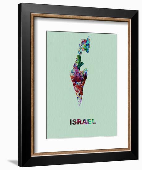 Israel Color Splatter Map-NaxArt-Framed Art Print