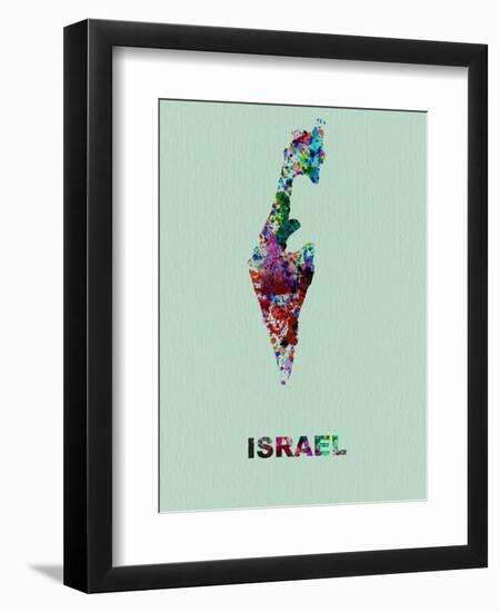 Israel Color Splatter Map-NaxArt-Framed Art Print