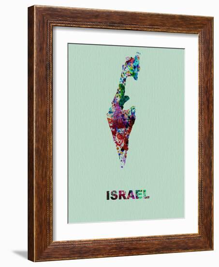 Israel Color Splatter Map-NaxArt-Framed Art Print