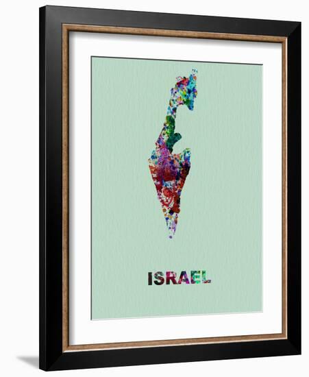 Israel Color Splatter Map-NaxArt-Framed Art Print