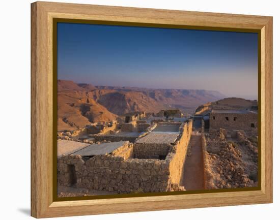 Israel, Dead Sea, Masada View of the Masada Plateau-Walter Bibikow-Framed Premier Image Canvas