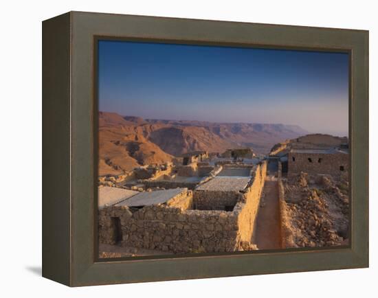 Israel, Dead Sea, Masada View of the Masada Plateau-Walter Bibikow-Framed Premier Image Canvas