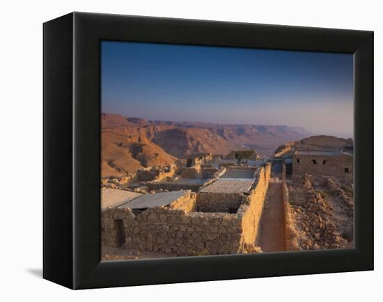 Israel, Dead Sea, Masada View of the Masada Plateau-Walter Bibikow-Framed Premier Image Canvas