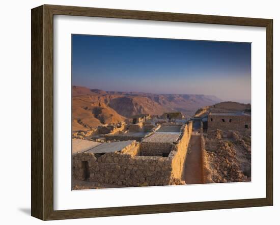 Israel, Dead Sea, Masada View of the Masada Plateau-Walter Bibikow-Framed Photographic Print