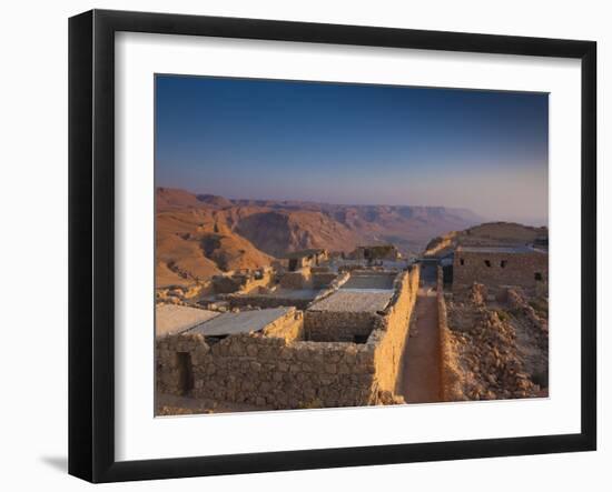 Israel, Dead Sea, Masada View of the Masada Plateau-Walter Bibikow-Framed Photographic Print