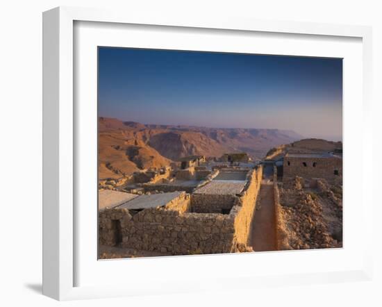 Israel, Dead Sea, Masada View of the Masada Plateau-Walter Bibikow-Framed Photographic Print